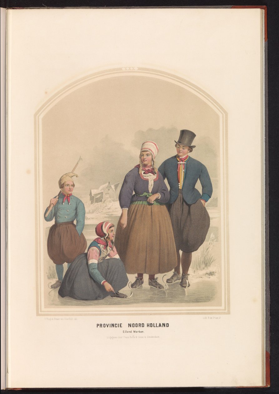 Tradisjonell drakt av øya Marken i Nord-Holland, 1857 Provinsen Nord-Holland. Øya Marken / XXX (tittel på objekt) av Ruurt de Vries