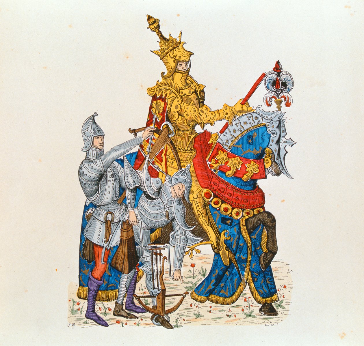 Kong Charles VII av Frankrike i seremoniell kjole av S. Gautier