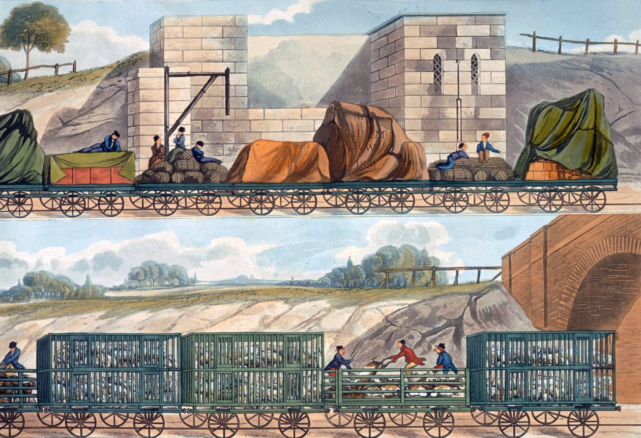 Tog på Liverpool og Manchester Railway, 1832-1833 av SG Hughes