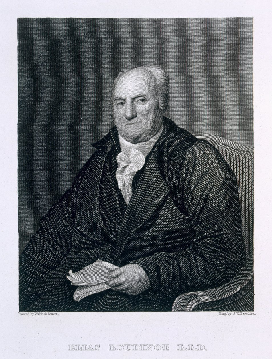 Elias Boudinot, gravert av John Wesley Paradise (1809-62) av S.L. and Jewitt, T.O.S. Waldo