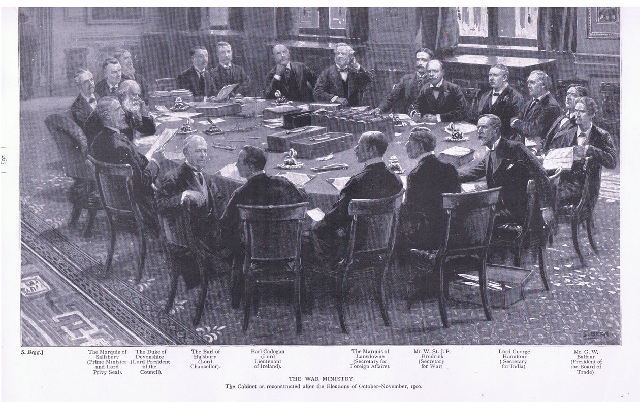 The War Ministry, fra After Pretoria: The Guerilla War utgitt av Harmsworth Bros Limited, 1901 av S. Begg
