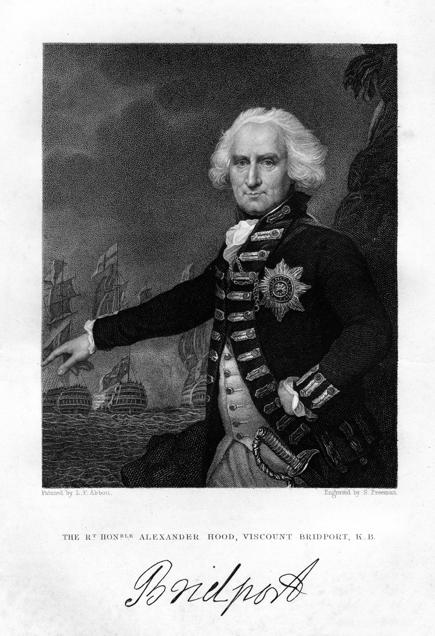Admiral Alexander Hood 1726-1814, 1. Viscount Bridport, 1837. av S. Freeman