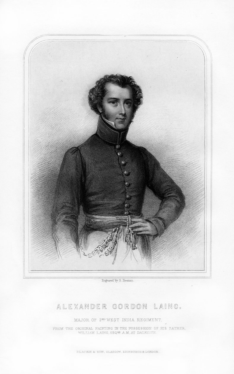Alexander Gordon Laing , skotsk oppdagelsesreisende, 1870. av S. Freeman