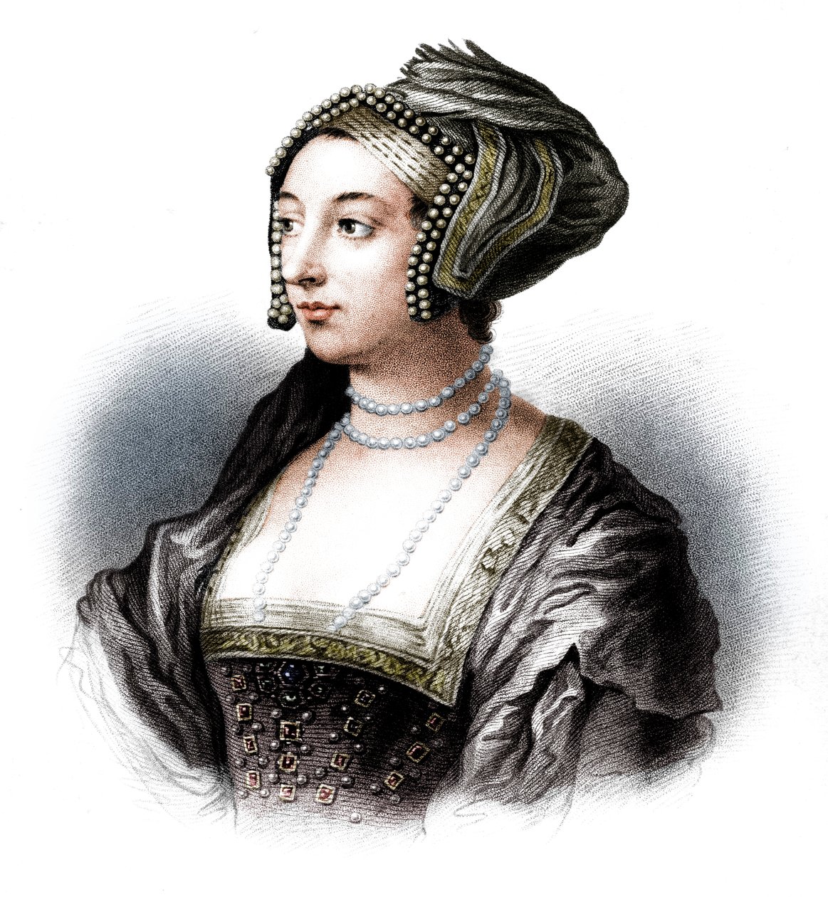 Anne Boleyn, andre kone til Henry VIII, 1800-tallet av S. Freeman