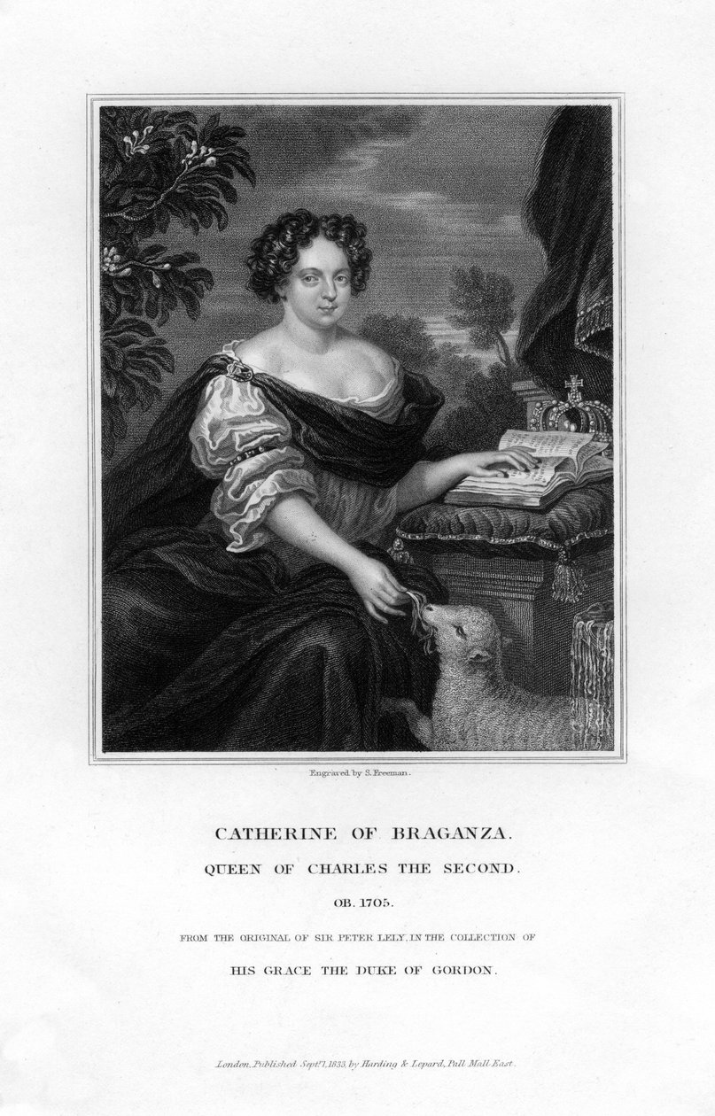 Katarina av Braganza, dronning av Charles II, 1833. av S. Freeman