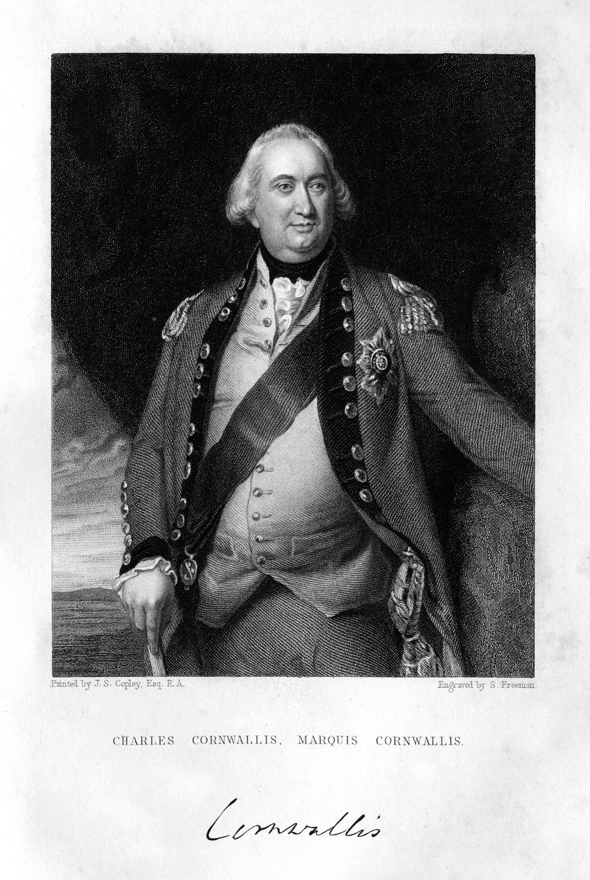 Charles Cornwallis 1738-1805, 1. Marquess Cornwallis, 1839. av S. Freeman