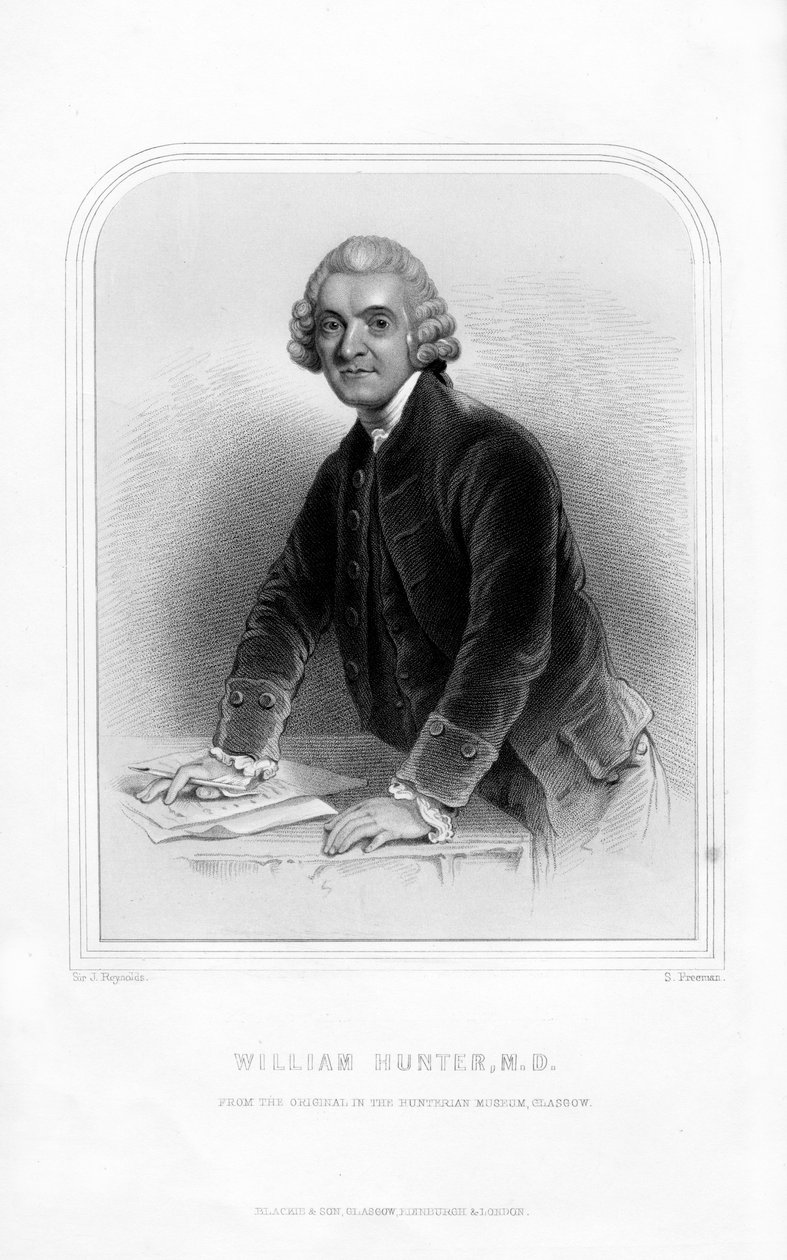Dr William Hunter, skotsk anatom og fødselslege, 1870 av S. Freeman