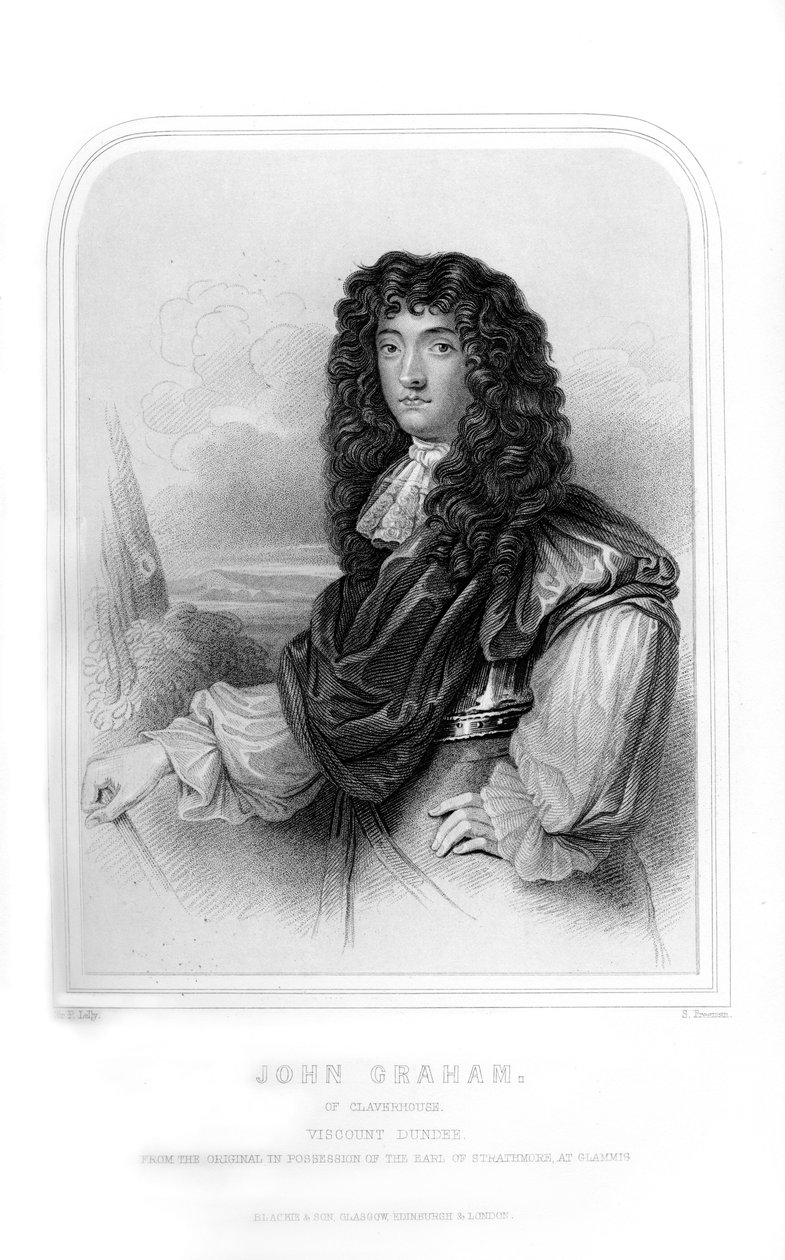 John Graham fra Claverhouse, 1. Viscount Dundee, skotsk Jacobite-kommandør, 1870. av S. Freeman