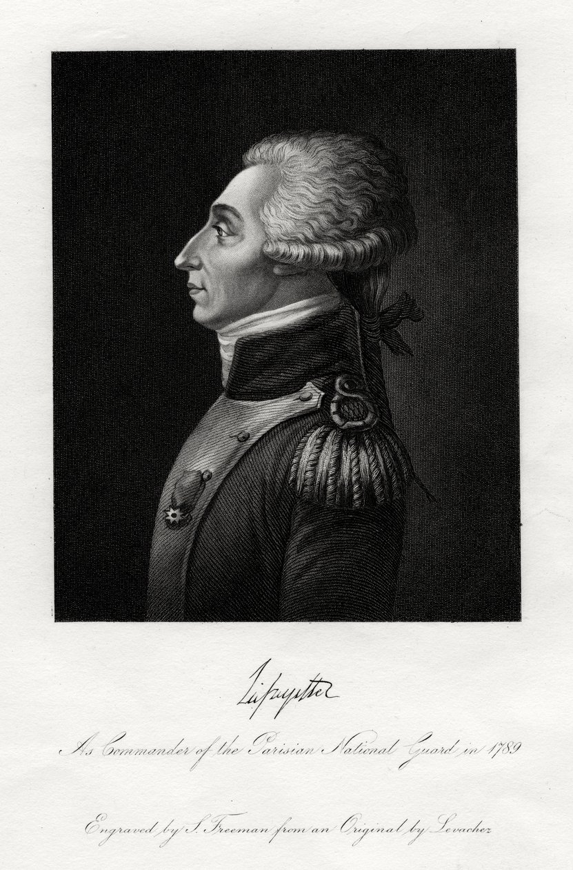 Marquis de Lafayette, fransk militærleder og statsmann, 1845 av S. Freeman