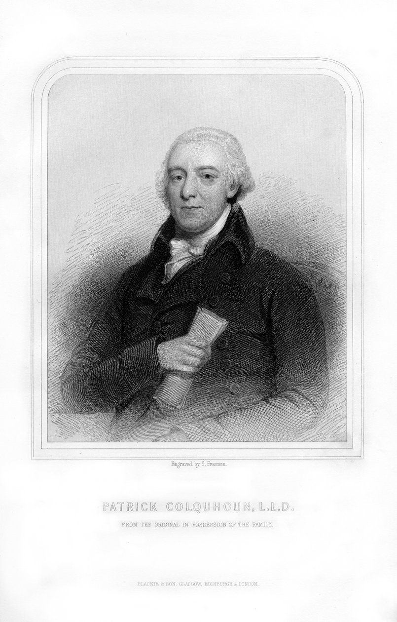 Patrick Colquhoun , skotsk politidommer og statistisk skribent, 1870. av S. Freeman