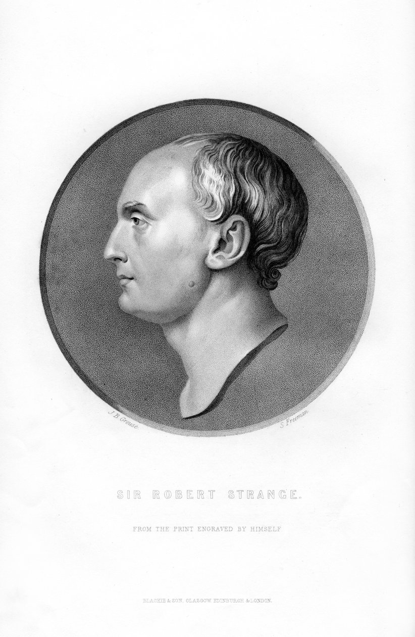 Sir Robert Strange , skotsk kunstner, 1870 av S. Freeman