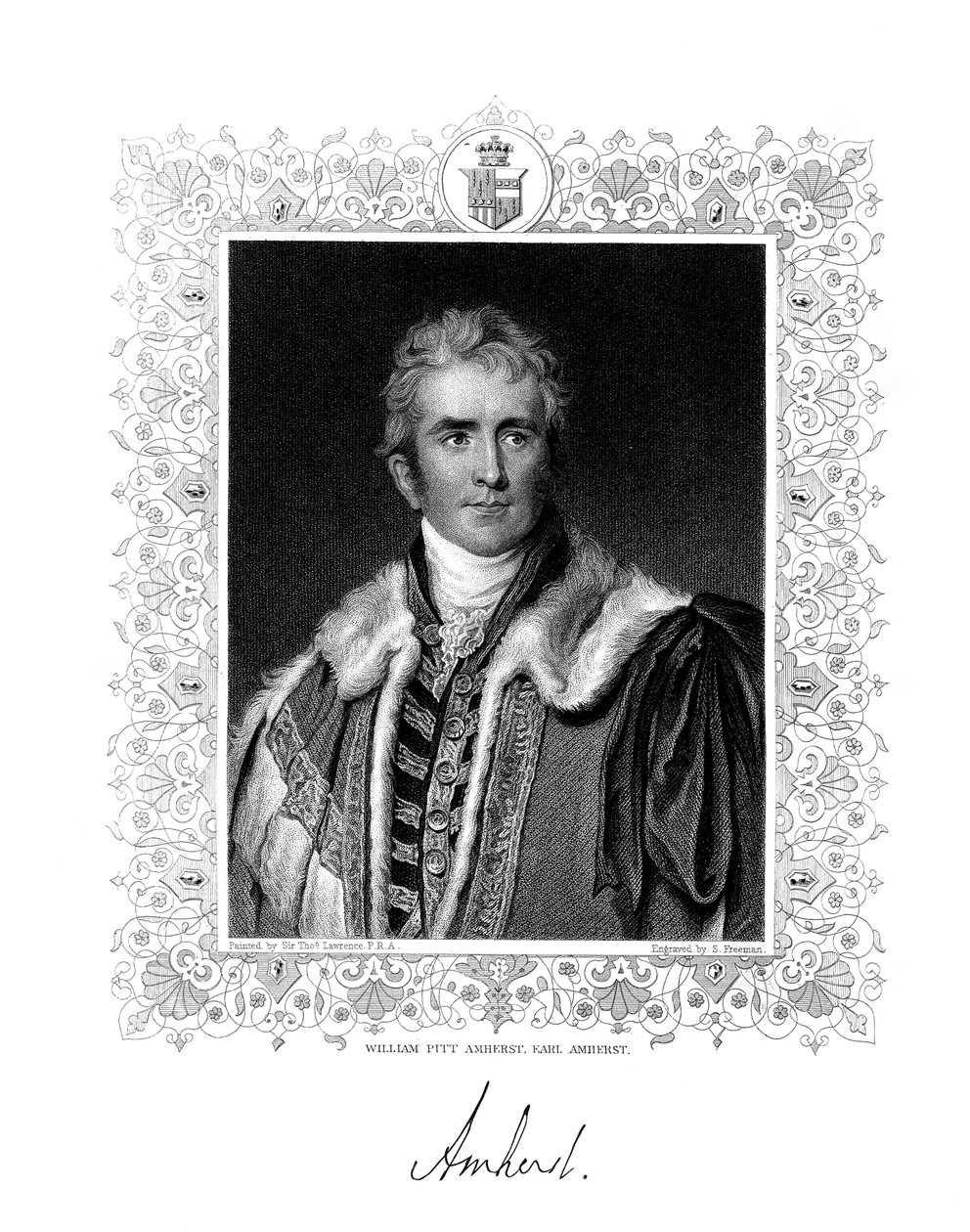 William Pitt Amherst, 1. jarl Amherst, britisk statsmann og diplomat, 1800-tallet. av S. Freeman