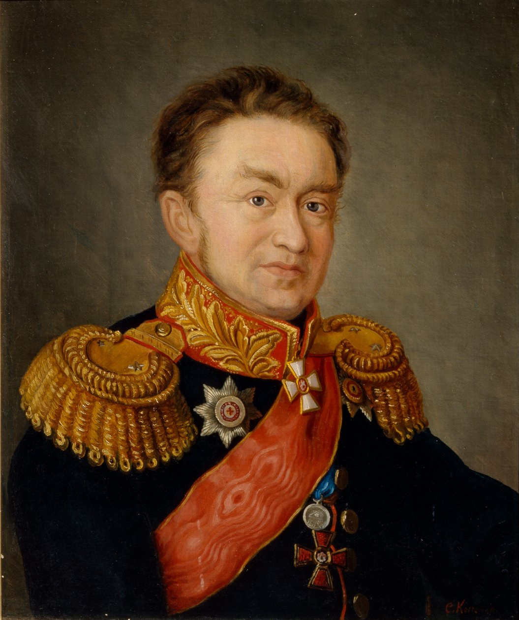 Portrett av Pavel Nikolayevich Choglokov 1772-1832, 1820-årene av S. Komenko