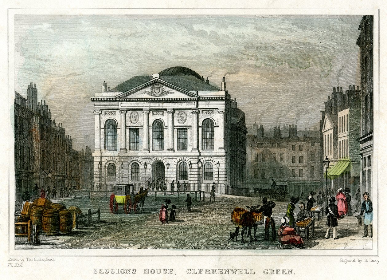Sessions House, Clerkenwell Green, Islington, London, 1831. av S. Lacey
