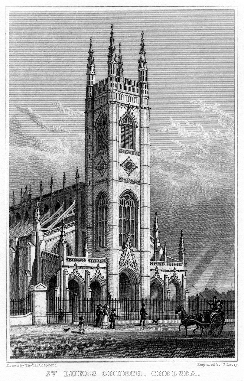 St Lukes Church, Chelsea, London, 1828. av S. Lacey