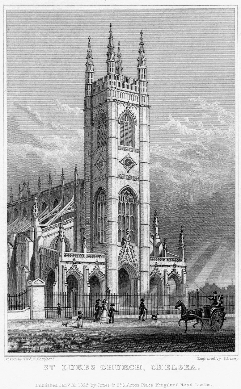 St Lukes Church, Chelsea, London, 1828. av S. Lacey
