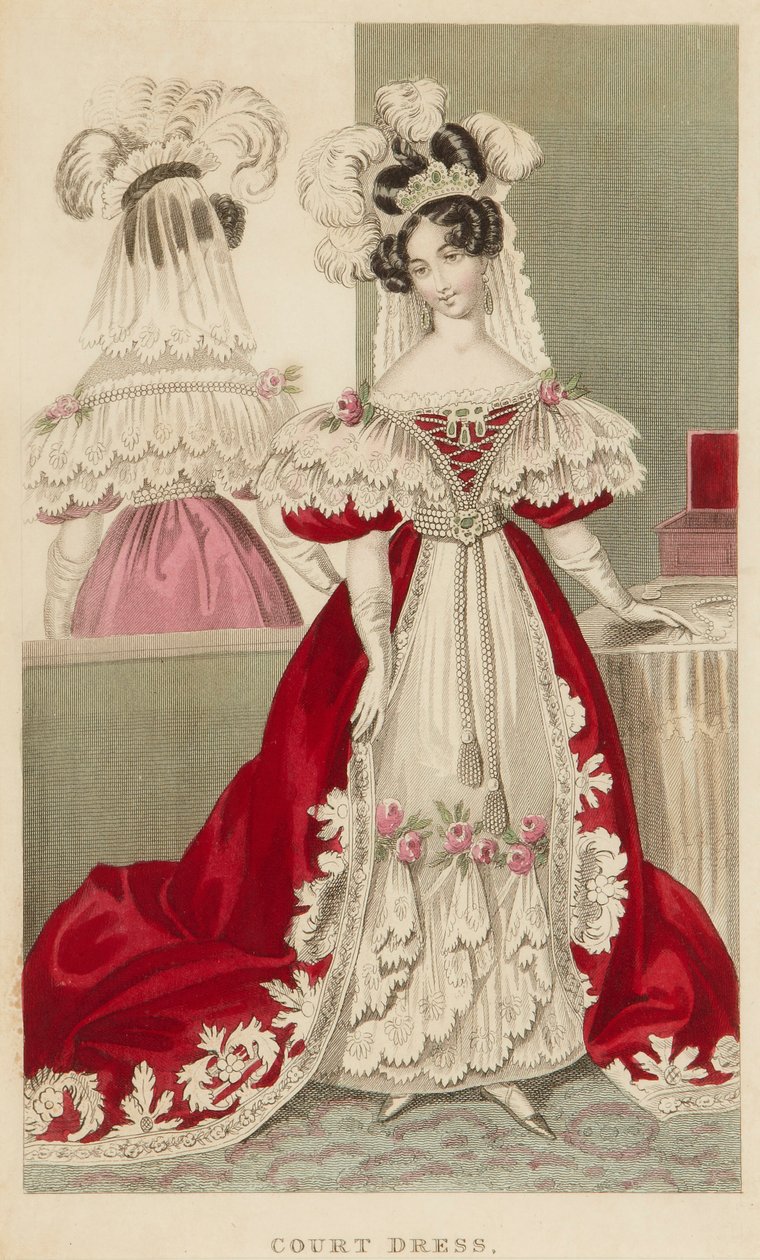 Hofkjole, ca. 1831 (håndfarget etsning) av S. Robinson