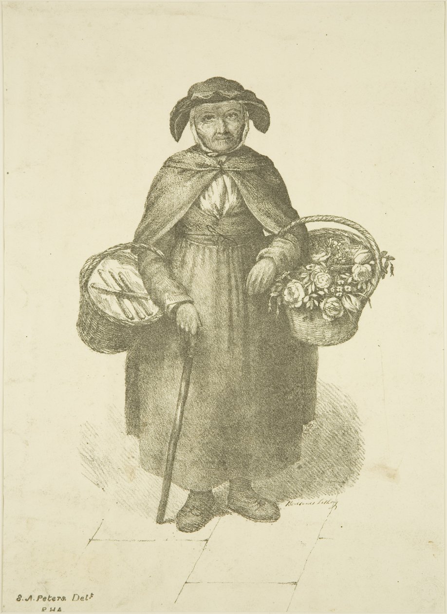 Old Kingswood Flower Seller, ca. 1828 av S. or D. A. Peters