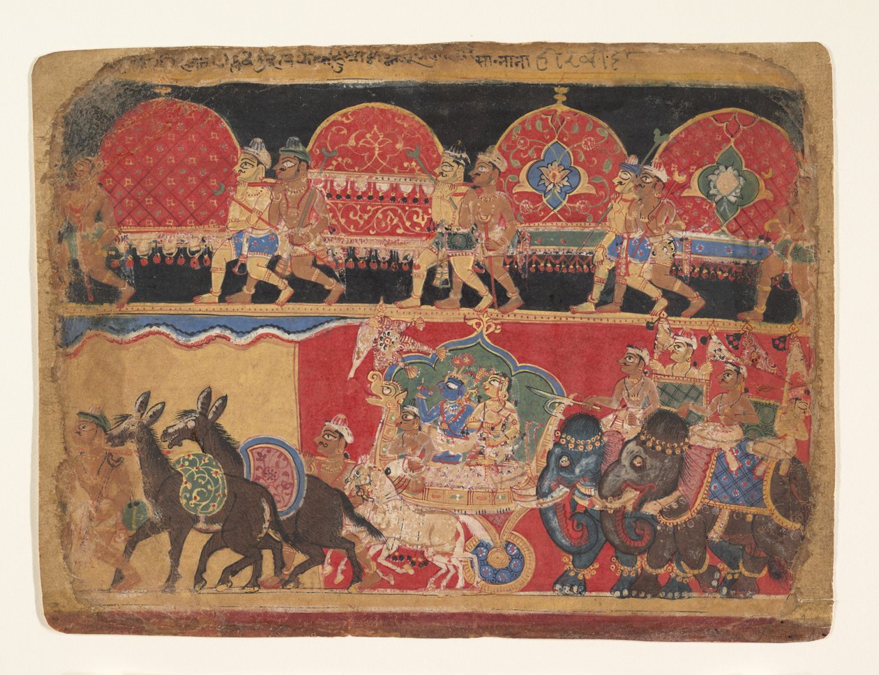 Krishna og Kshatriya Maidens fortsetter til Dwarka..., Ka. 1520-30. av Sa Nana