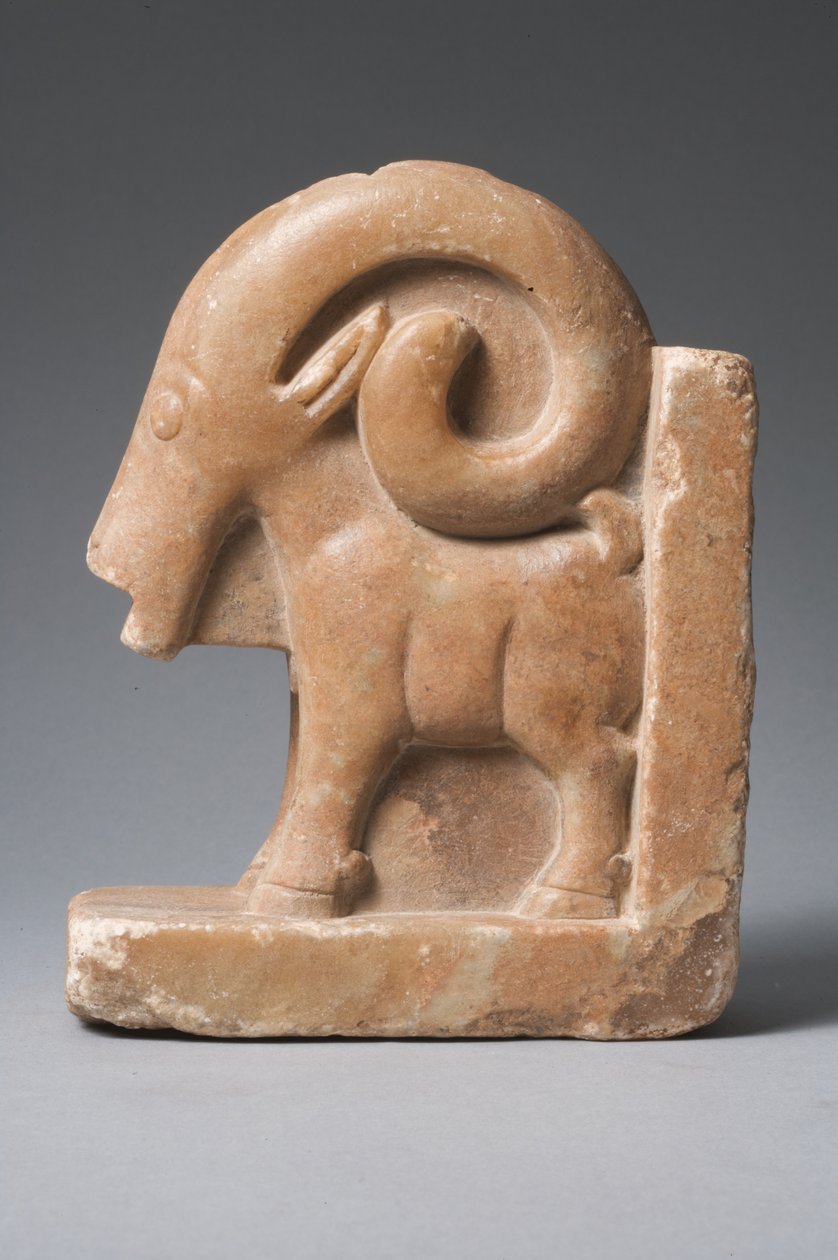 Ibex-skulptur (kalkstein) av Sabaean