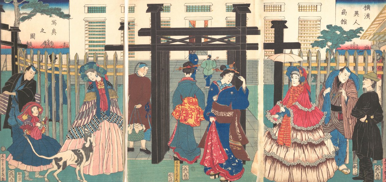 Foreign Business Establishment i Yokohama, 1861. av Sadahide Utagawa