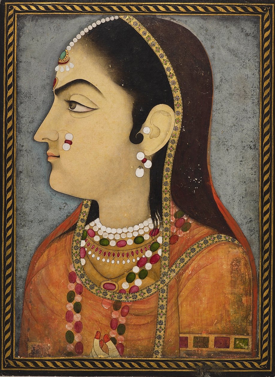 Portrett av en dame, c1800 av Sahib Ram