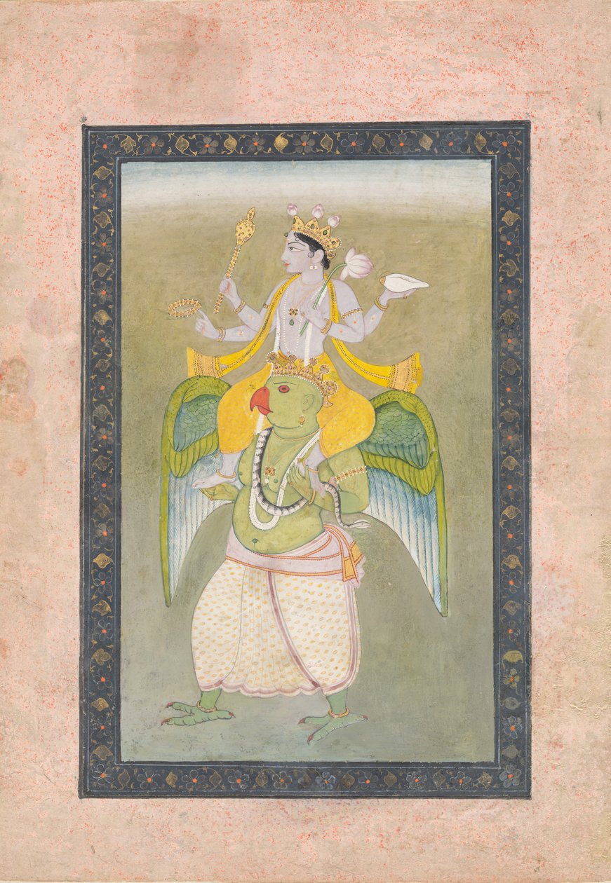 Vishnu på Garuda, ca. 1810-20. av Sajnu