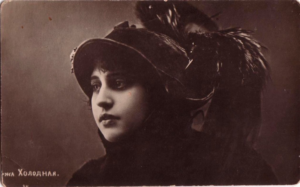 Vera Kholodnaya, russisk stumfilmstress, 1910-tallet. av Sakharov and Orlov