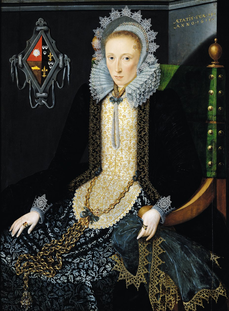 Portrett av Adriana van Nesse, 1611 (par 190374) av Salomon Mesdach