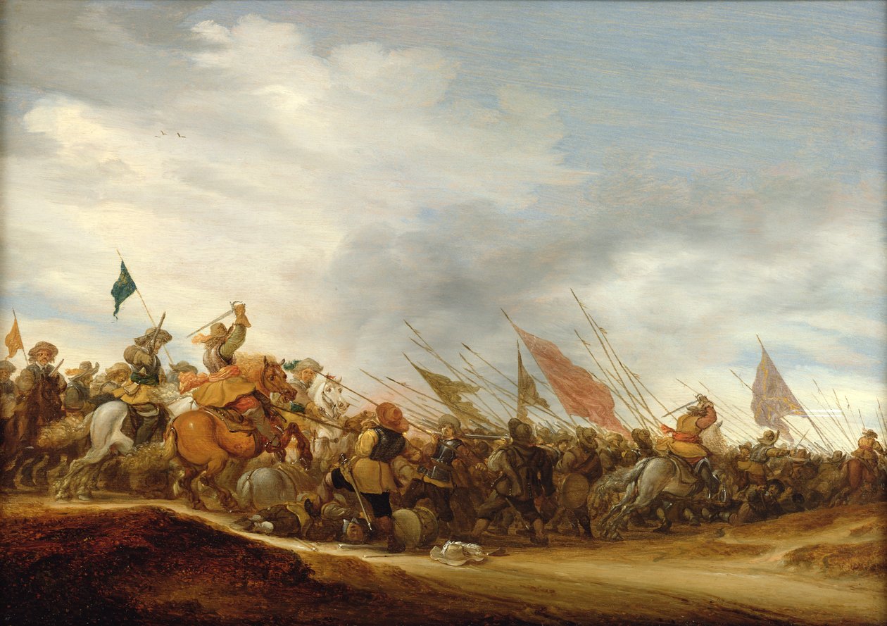 En kampscene, 1653 av Salomon van Ruisdael or Ruysdael