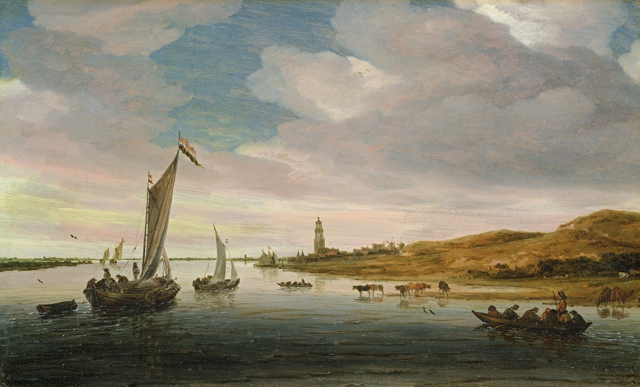 Landskap med storfevanning av Salomon van Ruisdael or Ruysdael