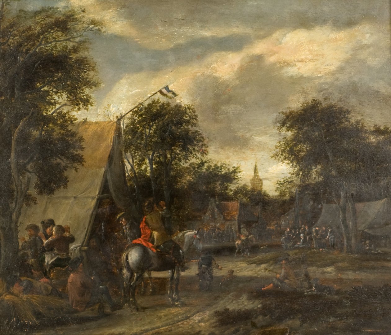 A Village Kermesse (olje på panel) av Salomon (follower of) Rombouts