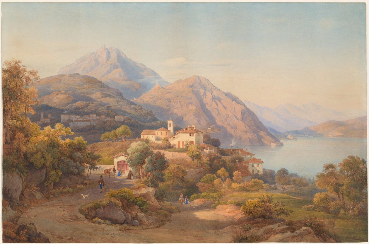 En sommerkveld ved Lago Maggiore av Salomon Corrodi