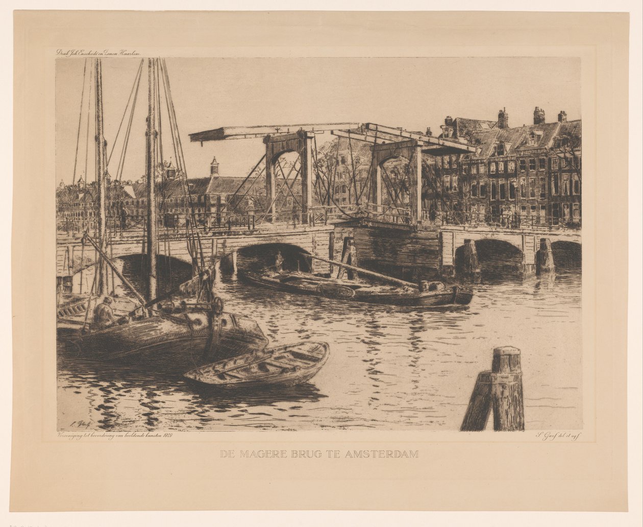 The Skinny Bridge i Amsterdam (original tittel på objekt) av Salomon Garf