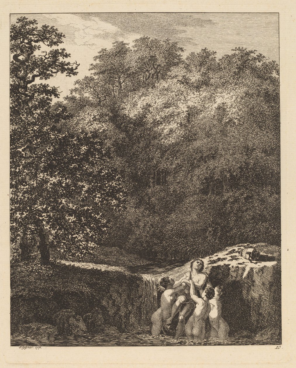 Hylas og nymfene, 1771. av Salomon Gessner