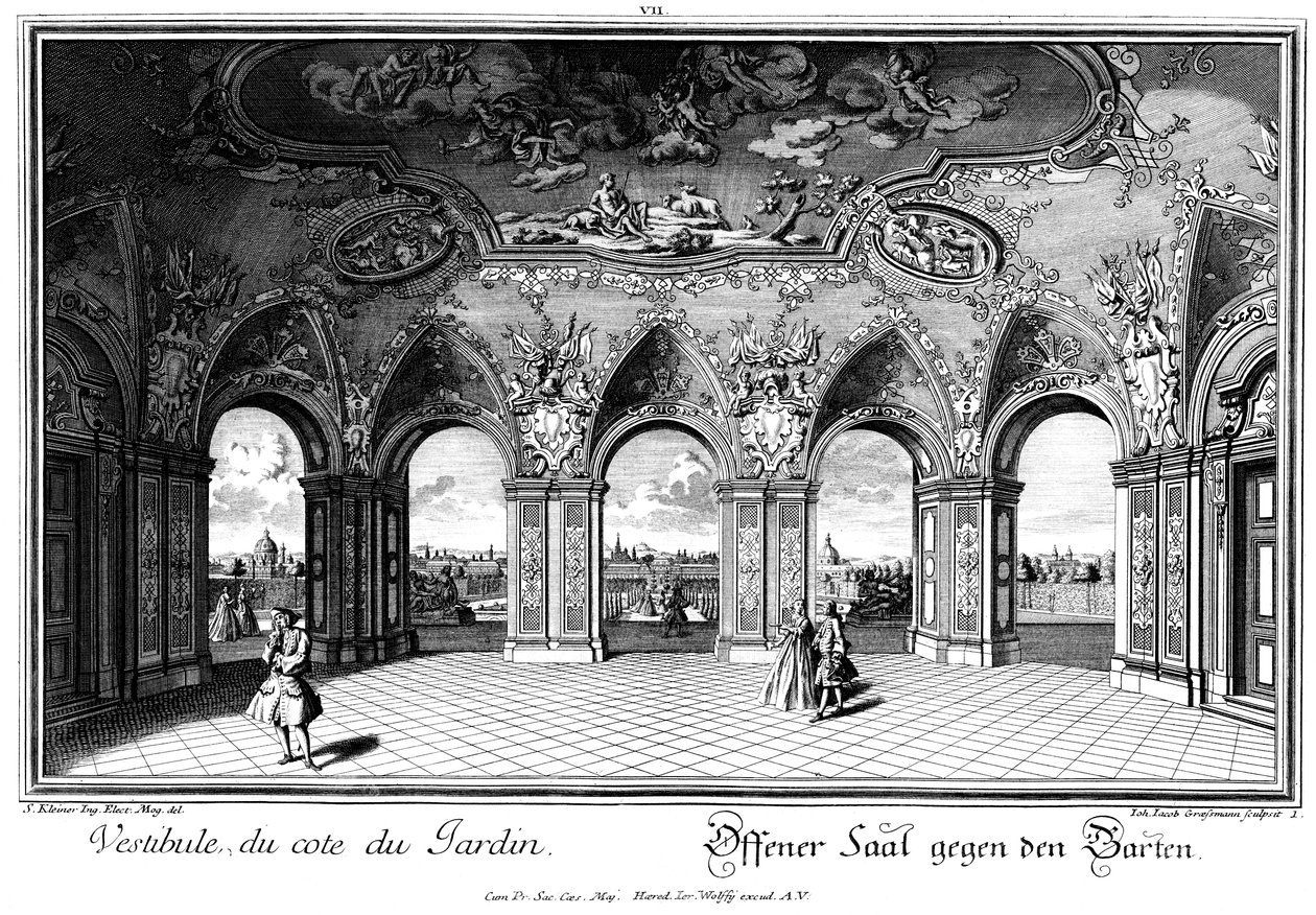 Utsikt over hagen fra Sala Terrena av Salomon Kleiner
