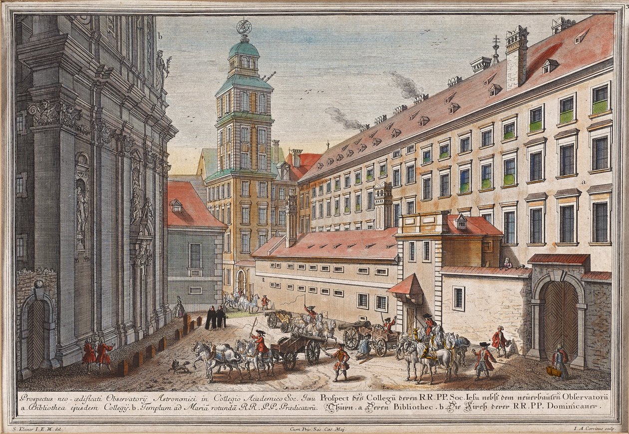Den dominikanske kirke med observatorium i Postgasse av Salomon Kleiner