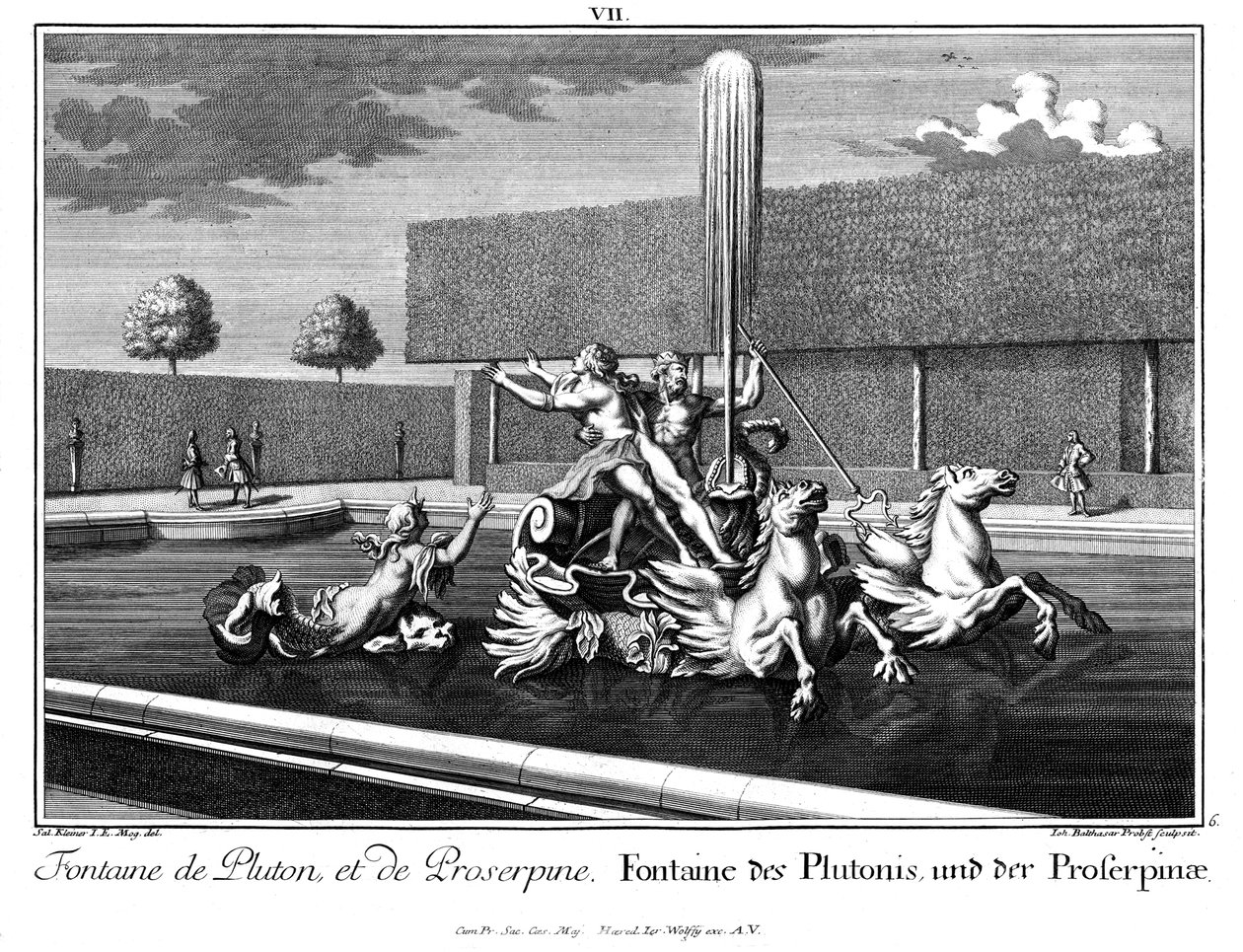 Prospekt av fontenene til Pluto og Proserpina av Salomon Kleiner