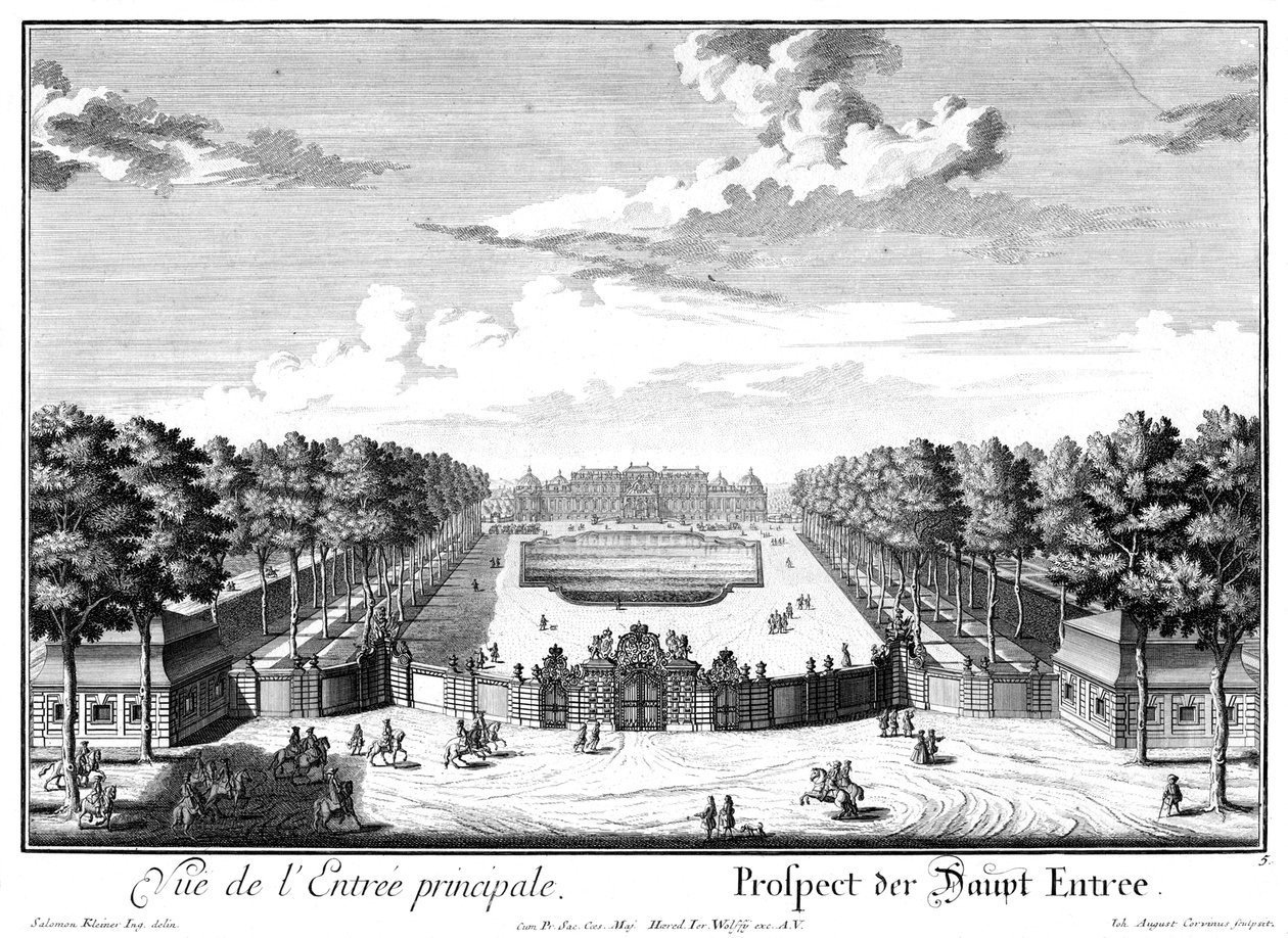 Prospekt av hovedinngangsporten og øvre borg fra sør av Salomon Kleiner