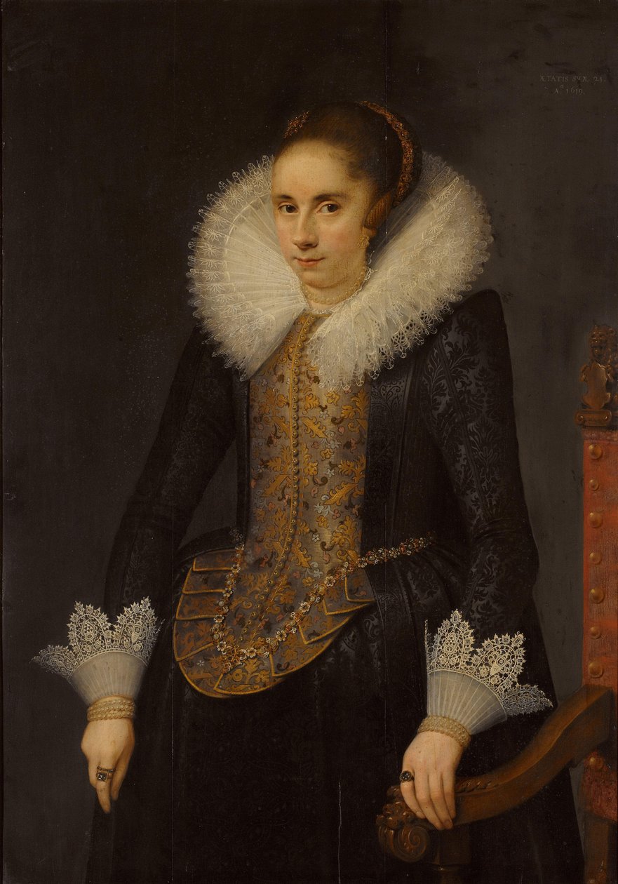 Portrett av Catharina Fourmenois (1598-1665) av Salomon Mesdach (attributed to)