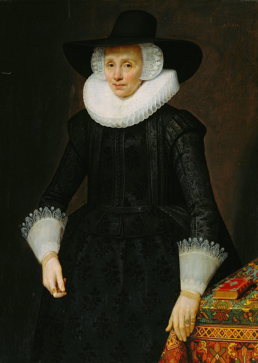 Portrett av Margarita Courten (1564-1640) av Salomon Mesdach (attributed to)