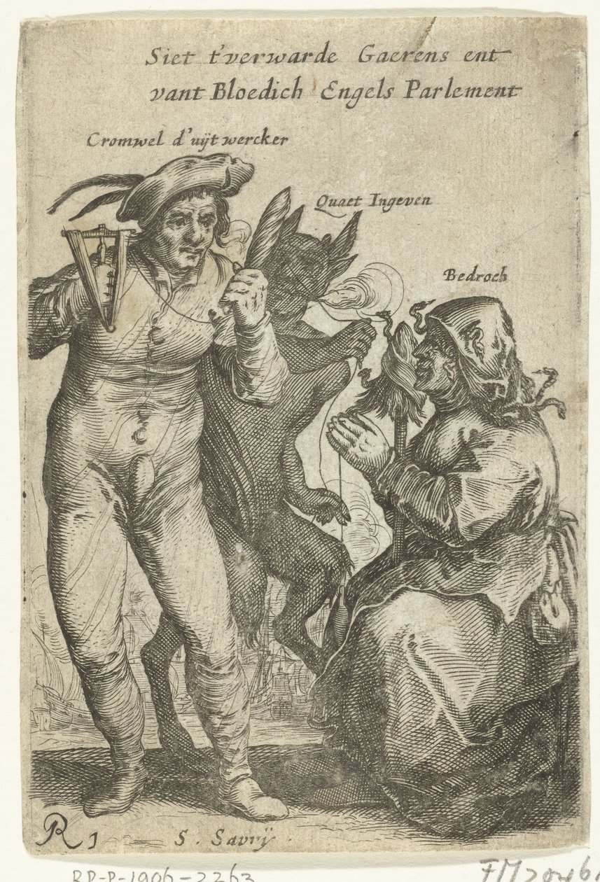 Tegneserie av Cromwell, ca. 1652-1654 Siet t