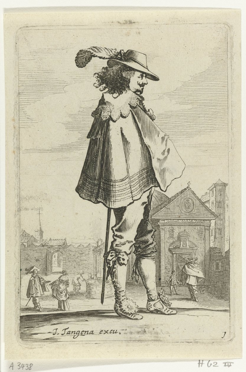 Stående offiser og profil Væpnede offiserer og soldater (serietittel) av Salomon Savery