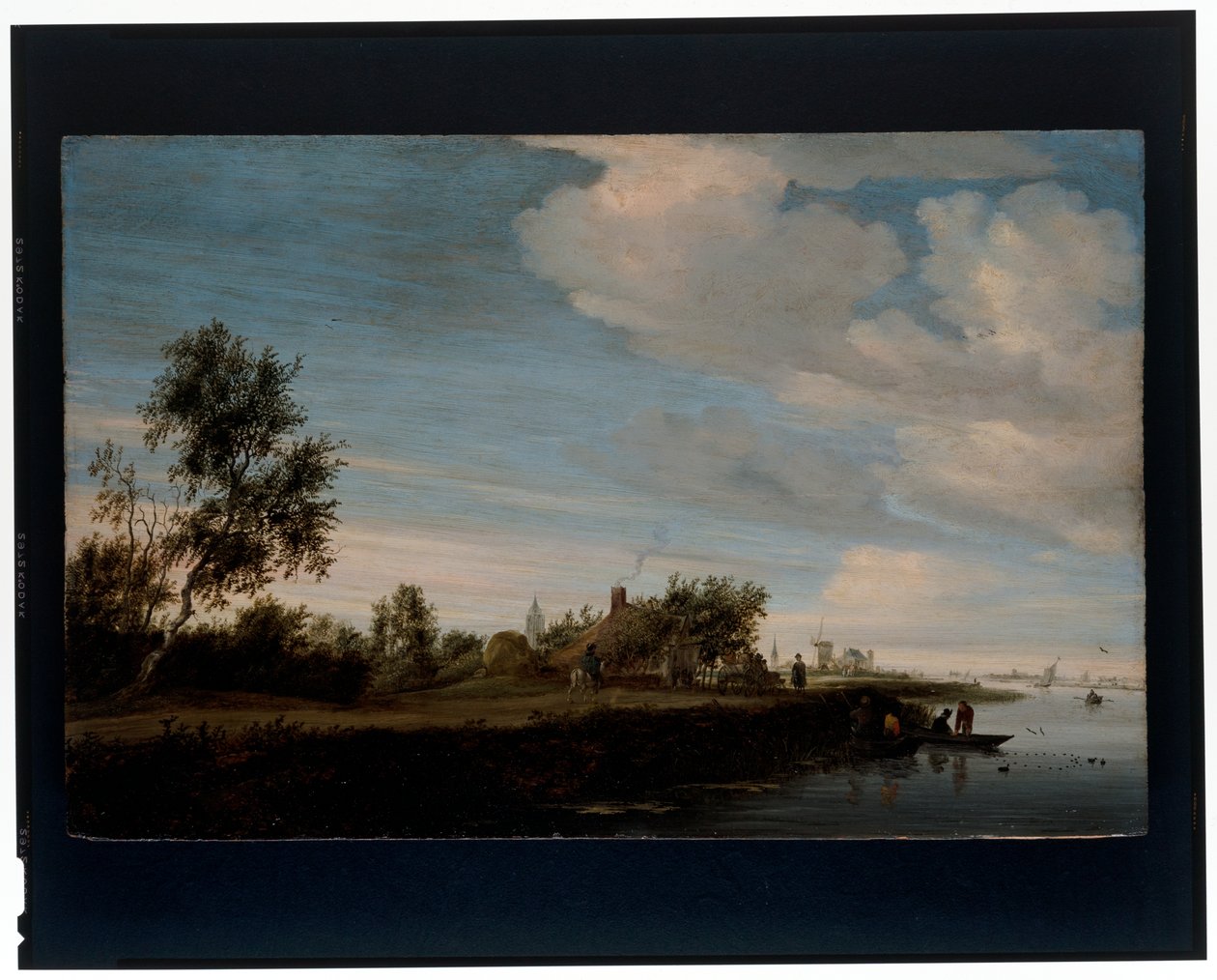 Et hus ved en elv av Salomon van Ruisdael or Ruysdael
