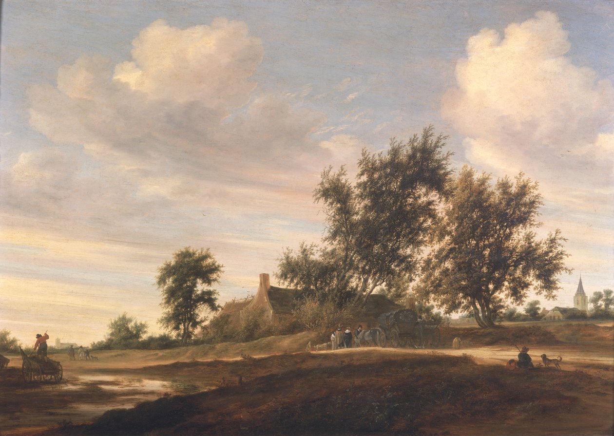 Vidstrakt skogkledd landskap av Salomon van Ruisdael or Ruysdael