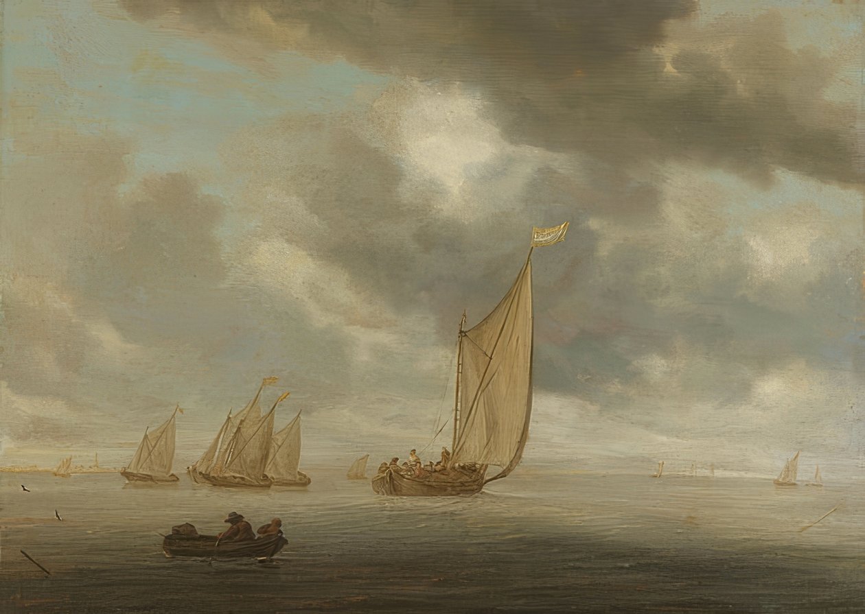Seilskuter på en indre vannvei av Salomon van Ruisdael or Ruysdael