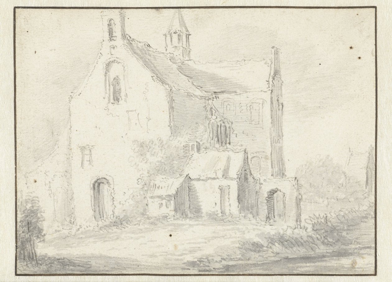 Romansk kirke av Salomon van Ruysdael (possibly)