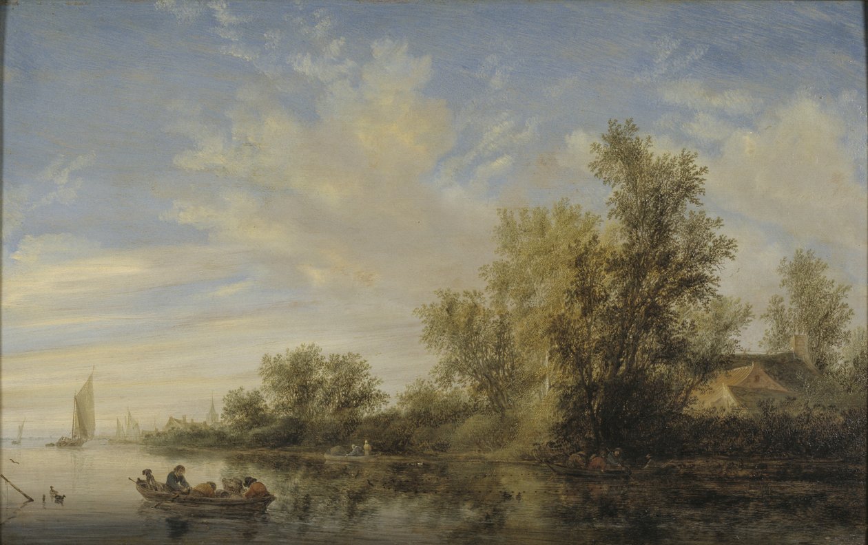 Elvelandskap av Salomon van Ruysdael
