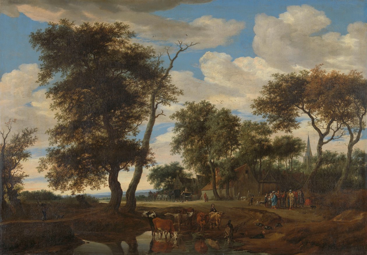 Utsikt over en landsby av Salomon van Ruysdael