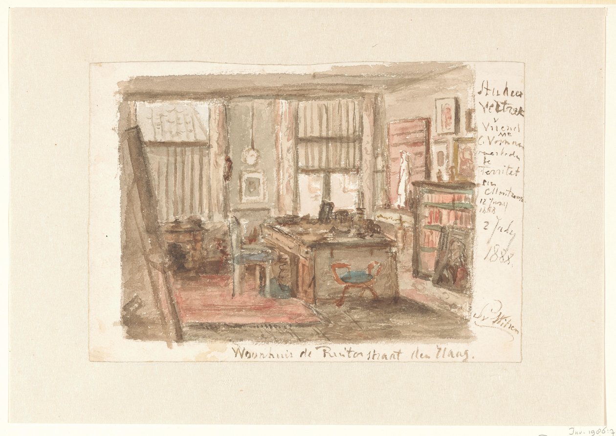 Studie av Carel Vosmaer ved Ruiterstraat i Haag av Salomon van Witsen
